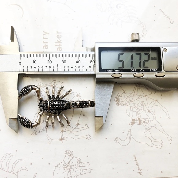 Anthro Pendant Scorpion Black Fashion Jewelry 925 Sterling Silver Rebel Men - Picture 6 of 16